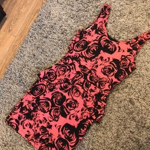 Pink rose peplum dress